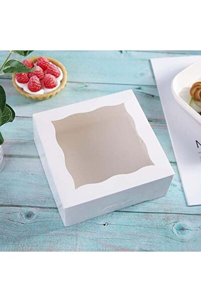 Generic White paper cake boxes with window, 30*30*10