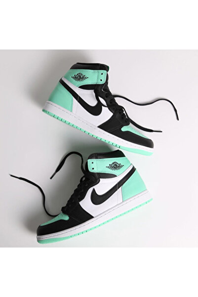 JORDAN Air 1 High Green Glow Black Neon Green Men's Sports Shoes