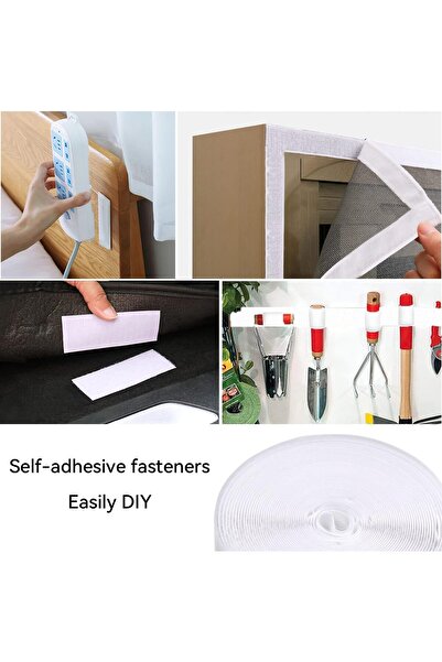 LUXER Self-Adhesive Hook-and-Loop Tape, Chair Type, Dimensions 500x5 cm, White