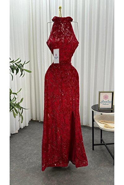 Bailsan Long velvet dress with sequins