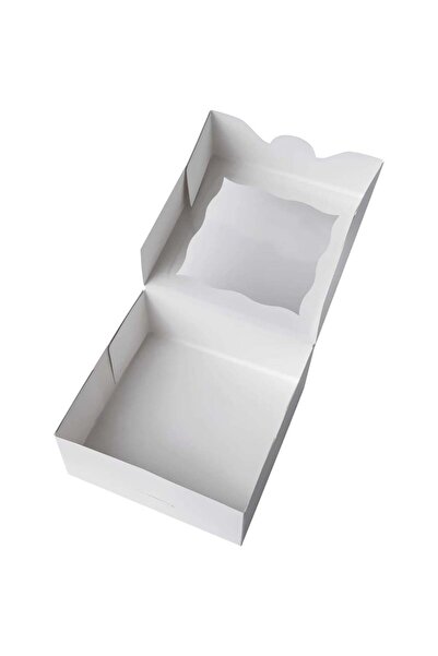 Generic White paper cake boxes with window, 30*30*10