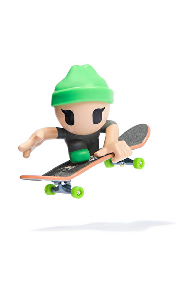 Tech Deck Sk8 Crew Pack - 9.6cm Skateboard and Figure, Green Cap