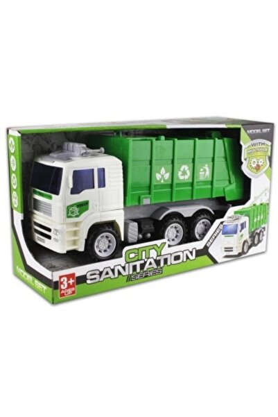 OEM Green garbage truck toy with sound and lights, 27x9x12.5 cm