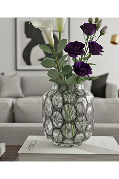 PINALE ART El Yapımı Lüks Cam Vazo 19x19x21 cm