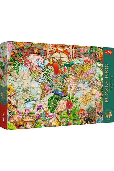 Trefl Puzzle 1000 piese, Trefl, Hartă antică a lumii, 68,3x48 cm, set cu poster