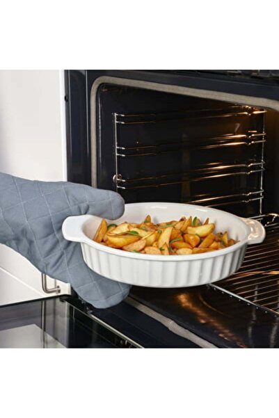 IKEA LYCKAD Oven/serving dish set of 2, light beige/red-brown