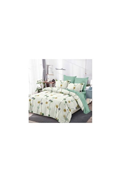 Super Design Pucioasa Double Bed Linen FINET, 6 pieces, Cream & Green Floral