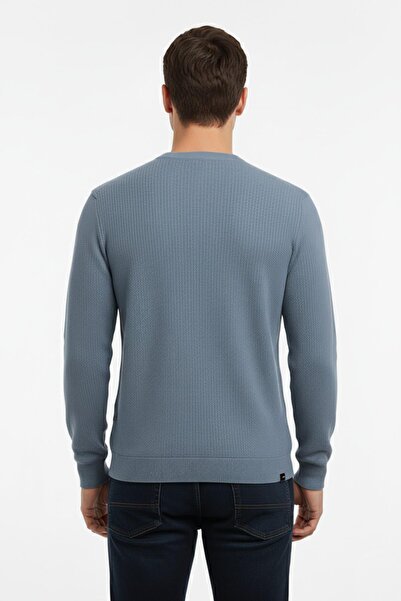 DYNAMO Men's Crew Neck Sweater Honeycomb Knit Classic Pattern 7002 Bgl-St04928