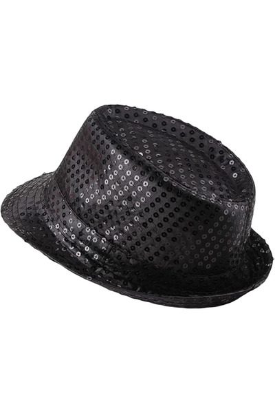 Marsilyan Παιδικό καπέλο για αγόρια με μαύρες παγιέτες, καπέλο επίδειξης, καπ...