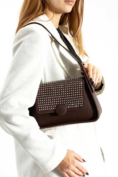 Marvelis حقيبة يد وكتف نسائية من BERRY بتفاصيل حجرية