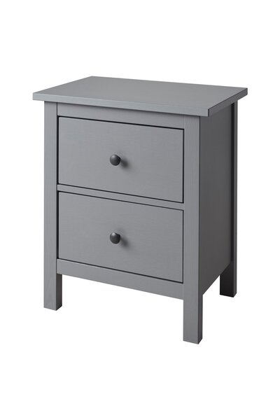 IKEA HEMNES Chest of 2 drawers, grey stained, 54 x 66 cm