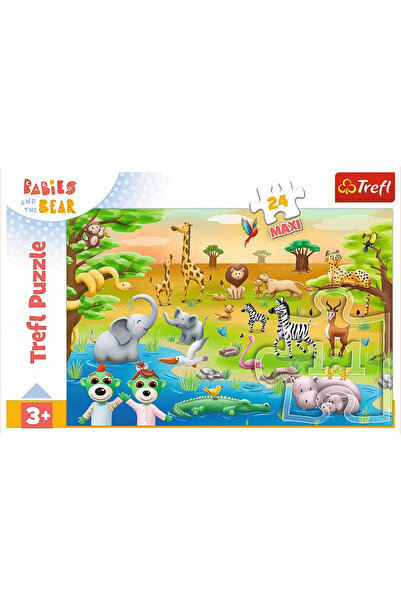 Trefl Puzzle Trefl 24 Maxi Babies And The Bear Safari