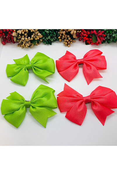 İnDerin Agrafă de păr cu panglică grosgrain 4 bucăți agrafe 8 cm