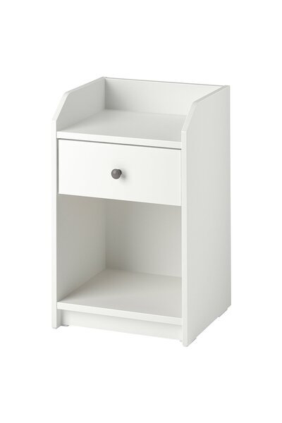 AZOZ MERCHLY Bedside table, white, 40 x 36 cm