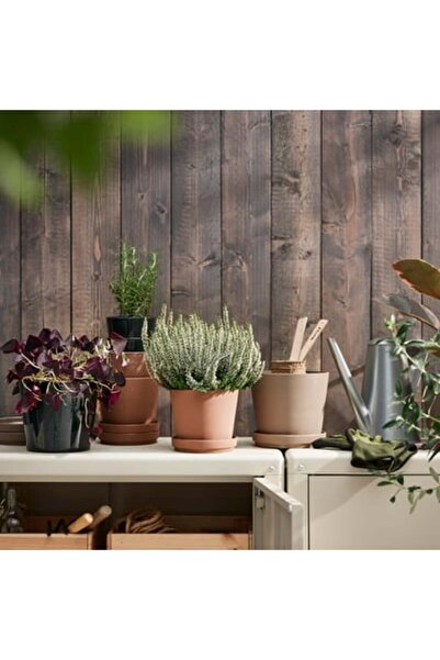 IKEA MUSKOTBLOMMA Plant pot with saucer, in/outdoor terracotta, 15 cm