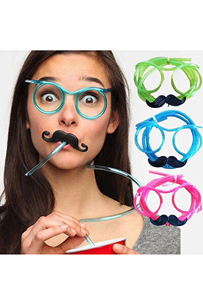 magicool Party Glasses with Straw - Children and Adults Straw Glasses with Mu...