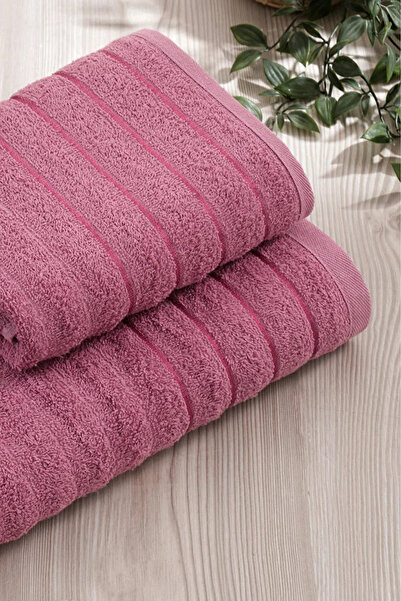 HRN Textile Set of 2 Cotton Wave Bath Towels