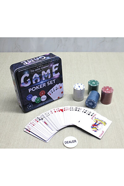 eco port Poker Game with Metal Box, 80 Chips and 1 Piece of Playing Card Set ...