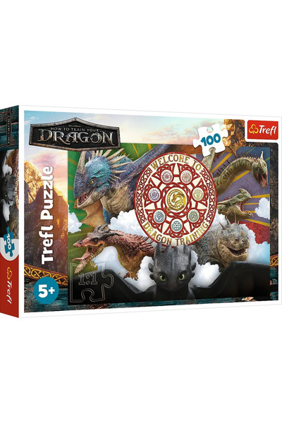 Trefl Puzzle 100 de elemente, Smoki în acțiune, 5 ani+, Multicolor