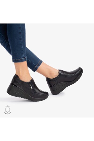 caraielli Women's Casual Leather Shoes Black