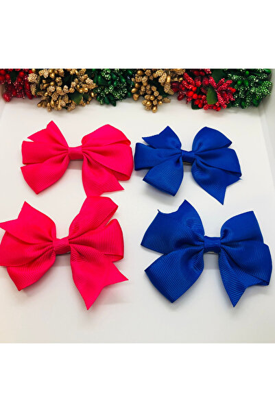 İnDerin Agrafă de păr cu panglică grosgrain 4 bucăți agrafe 8 cm