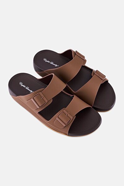 English Laundry Men 2 Strap Slip On Arabic Sandals, Brown