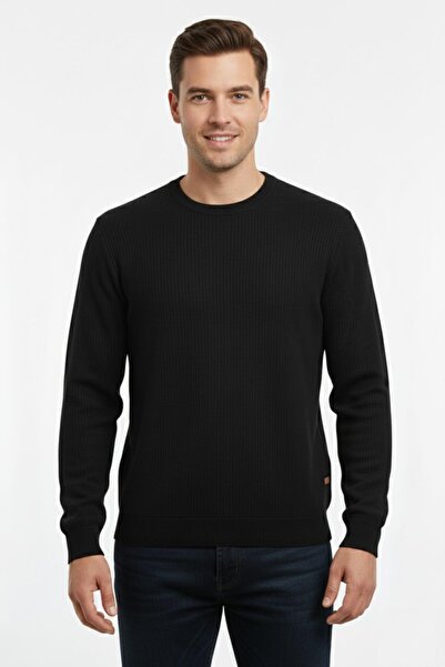 DYNAMO Men's Crew Neck Sweater Honeycomb Knit Classic Pattern 7002 Bgl-St04928