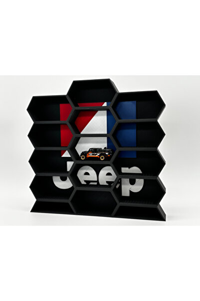 HasFar Tech Amc Jeep-Themed Hexagonal Hot Wheels Car Rack 13-Piece Set