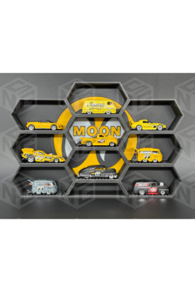 HasFar Tech Moon Eye - Themed Hexagonal Hot Wheels Car Rack 9-Piece