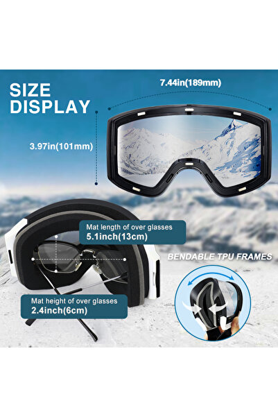 Vivante CE Ski Goggles Spherical Magnetic Lens - Magnet-Side Snow Sport Eyewear