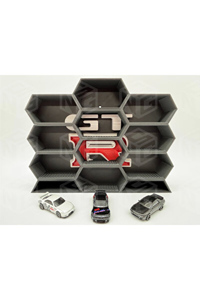 HasFar Tech Nissan Gtr - Themed Hexagonal Hot Wheels Car Rack 9-Piece Set