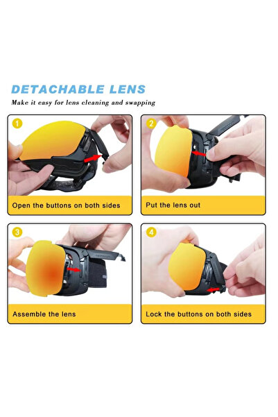 Vivante CE Ski Goggles Spherical Magnetic Lens - Magnet-Side Snow Sport Eyewear