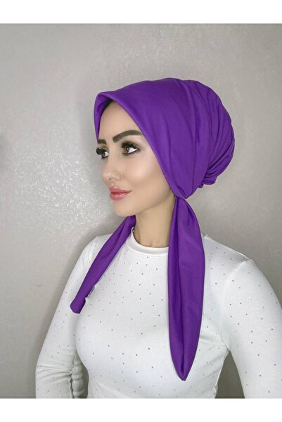 OykumBone Mor dört mevsim kullanıma uygun düz pamuk şal eşarp