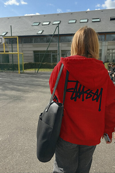 CLASSY.MODA Unisex Oversized 3 Thread Ş Fleece-Lined Back Text B Printed K Hooded Thick Sweatshirt