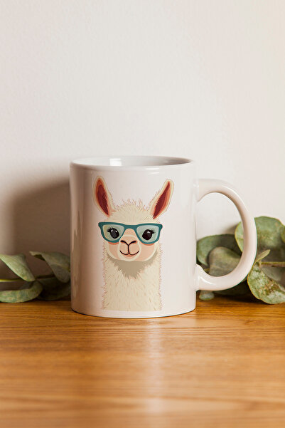Ormira Konsept Lama Printed Mug with Glasses