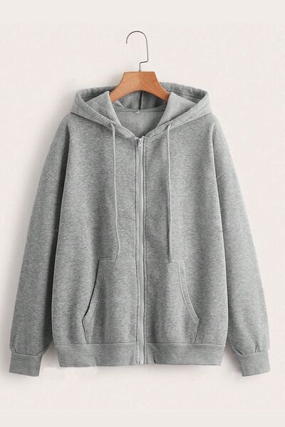 S&A DESIGN Unisex Zippered Hooded Cardigan Jacket Sweatshirt