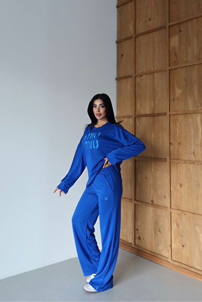 Sabase Embroidered Patterned Fabric Sweatshirt Set