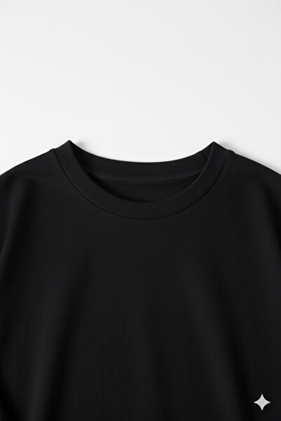 A&O Style Men's Black Oversized Crew Neck Basic Cotton T-Shirt
