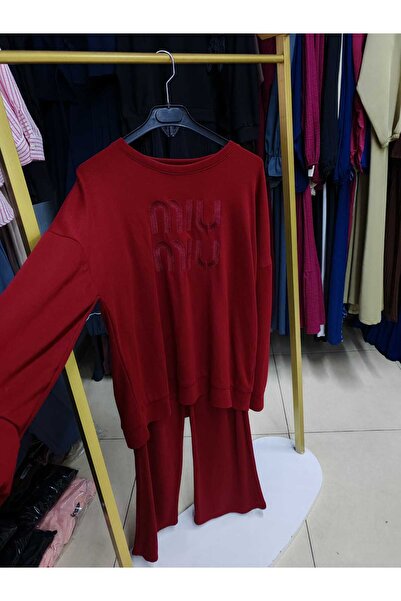 Sabase Embroidered Patterned Fabric Sweatshirt Set