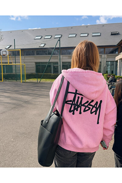 CLASSY.MODA Unisex Oversized 3 Thread Ş Fleece-Lined Back Text B Printed K Hooded Thick Sweatshirt