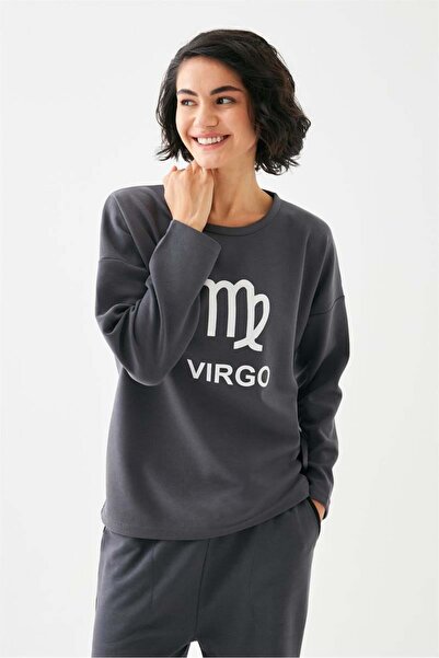 modaserdem Akbeniz Women's Smoked Virgo Oversized 2 Thread Tracksuit Home Wear Set