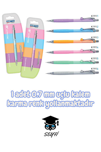 SEYFİKİRTASİYE 1 adet 0.7 mm uçlu kalem karma renk yollanmaktadır gıpta ultra...