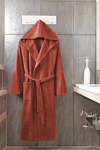 HRN Textile Cotton Nature Hooded Bathrobe