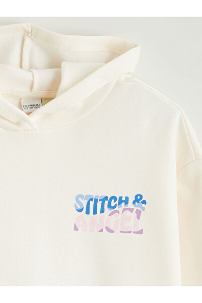 LC Waikiki New Season Stitch and Angel Printed Girls' Thick Sweatshirt