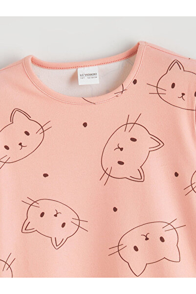 LC Waikiki New Season Crew Neck Fleece Girls' Pajama Set