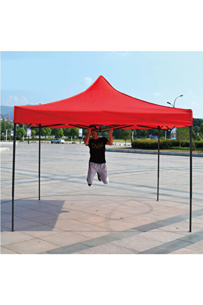 KlaussTech Pavilion Tent 3x4.5m Red Foldable Metal Frame For Yard, Garden, Events