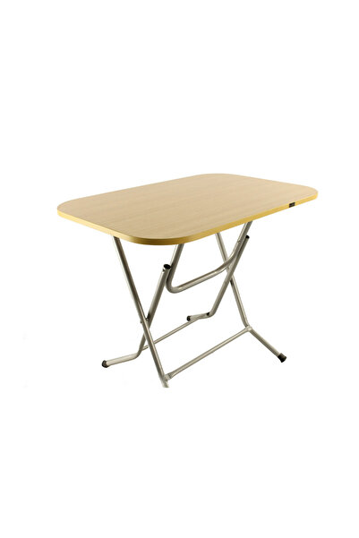 KlaussTech Folding Table, 60 x 90 cm, Wooden Top, Metal Frame, Light Weight, Brown