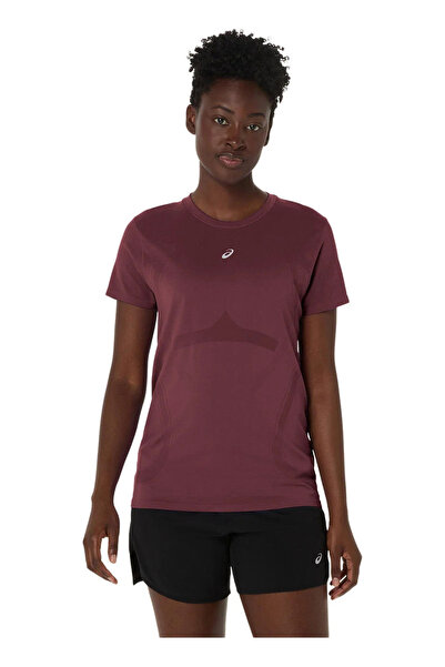 Asics 2012D292-600 ROAD SEAMLESS SS TOP Bordo Yuvarlak Yaka Normal Düz Kadın ...