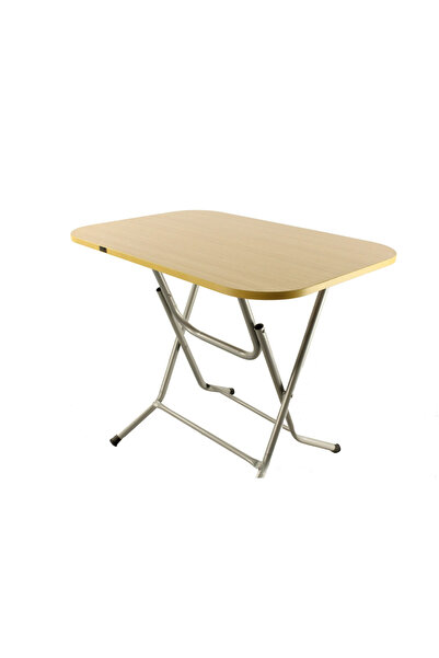 KlaussTech Folding Table, 60 x 90 cm, Wooden Top, Metal Frame, Light Weight, Brown