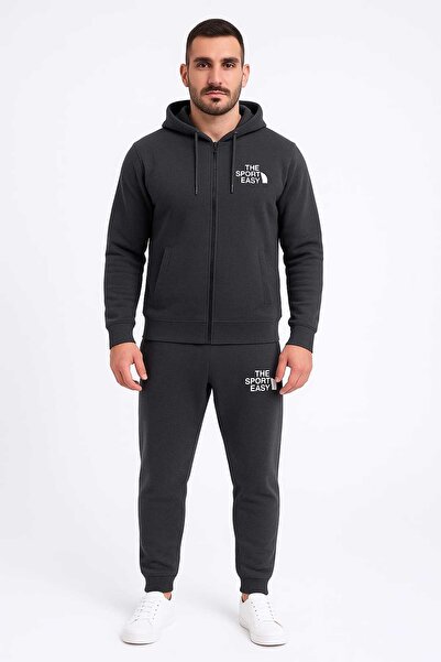 ANATOLIATEKSTILE Ανδρική φόρμα – Φούτερ με κουκούλα και παντελόνι – Υψηλής πο...